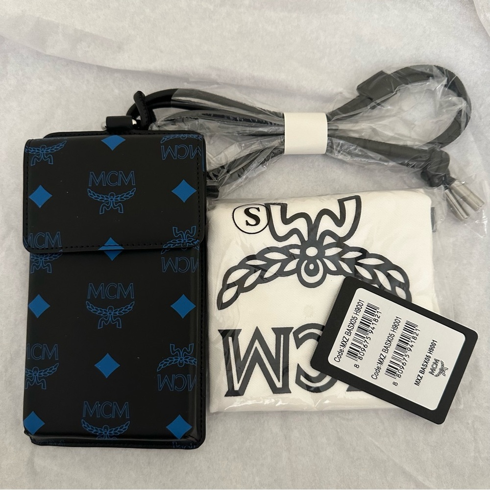 NWT MCM Crossbody Logo Lanyard Phone Case crossbody